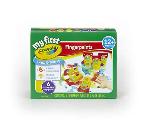 Crayola Washable Finger Paints (6 Pack), Toddler Arts & Crafts Supplies, Gifts for Kids, Ages 1, 2, 3