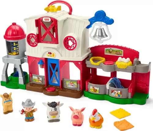 Fisher-Price Little People Toddler Learning Toy Caring for Animals Farm Playset with Smart Stages for Pretend Play Kids Ages 1+ years