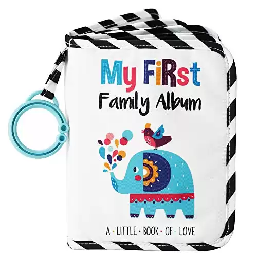 Urban Kiddy Baby's My First Family Album | Soft Photo Cloth Book Gift Set for Newborn Toddler & Kids (Elephant)