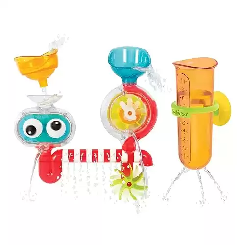 Yookidoo Baby Toddler Bath Toy (Ages 1-3) Spinning Gears & Rotating Googly Eyes - Mold Free Suction Cups Attach to Any Bath Tub or Shower - Spin N Sprinkle Water Lab - Great for Boys, Girls, &...