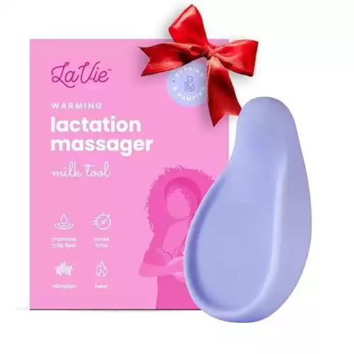 LaVie Warming Lactation Massager 3-in-1 Adjustable Heat + Vibration for Breastfeeding, Nursing, Pumping, Essential Support for Improved Milk Flow