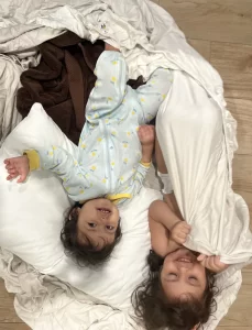 Baby blanket rides. Activity for 8 month old
