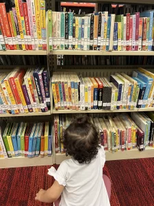 Baby reading a book